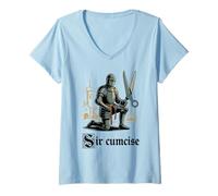 Donna Sir Cumcise Funny Offensive Knight Meme Adult Humor Maglietta con Collo a V