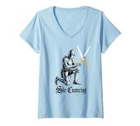 Donna Sir Cumcise Funny Offensive Knight Meme Adult Humor Maglietta con Collo a V