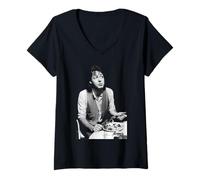 Donna Sir Paul McCartney dei Beatles & Wings Mangiare 1977 Maglietta con Collo a V