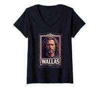 Donna Sir William Wallace Cavaliere Scozzese Maglietta con Collo a V