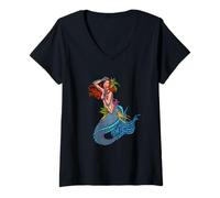 Donna Sirena tentatrice con Pinne - Sirena Maglietta con Collo a V