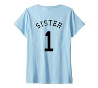 Donna Sister Team Uniform # 1 Baseball Sis Soccer Basketball Rugby Maglietta con Collo a V