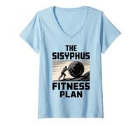 Donna Sisyphus Philosophy Design per Uno Studente di filosofia Maglietta con Collo a V