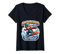 Donna Skateboard Kid Like A Normal Kid Only Cooler - Pattino Divertente Maglietta con Collo a V