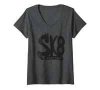 Donna Skating Crew SK8 Miglior Team Street Style Vibes Maglietta con Collo a V