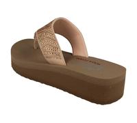 Donna Skechers Punta Post Plateau Zeppa Sandali - Pietra Caramelle 31614