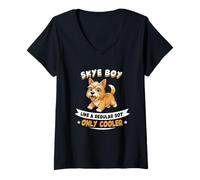 Donna Skye Boy, Like A Normal Boy Only Cooler - Skye Dog Maglietta con Collo a V