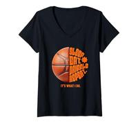 Donna Sleep Eat Dribble Repeat Basketball Player Retro Sport Maglietta con Collo a V
