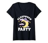 Donna Sleepover Party Design per Una Festa in Pigiama Maglietta con Collo a V