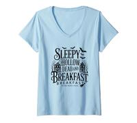 Donna Sleepy Hollow Dead And Breakfast Si Prega di prenotare in anticipo Maglietta con Collo a V