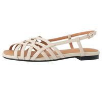 Donna Slip On Flat Sandali Estate Criss Croce Gladiatore Punta Aperta Intrecciato Slingback Roma Scarpe con Cinturino alla Caviglia Water Resistente all'Acqua per Tutto il Giorno(White,34 EU)