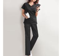 Donna Slip-on Short Sleeve Medical Nursing Scrub Work Dress Nuovo
