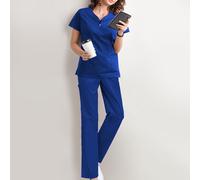 Donna Slip-on Short Sleeve Medical Nursing Scrub Work Dress Nuovo