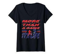 Donna Slogan More Than A Game It Is Life Maglietta con Collo a V