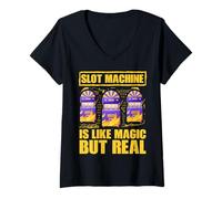 Donna Slot Machine è come Magia ma reale Maglietta con Collo a V