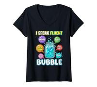 Donna SLP Logopedia Funny I Speak Bubble Patologo Maglietta con Collo a V