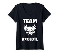 Donna Small animals axolotl funny minimalist simple team axolotl Maglietta con Collo a V