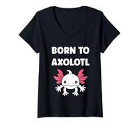 Donna Small animals axolotl funny simple born to axolotl Maglietta con Collo a V