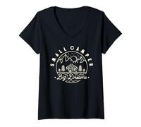 Donna Small Camper, Big Dreams Maglietta con Collo a V