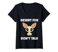 Donna Small Funny Fennec Canids Funny Quote Fennec Fox Maglietta con Collo a V