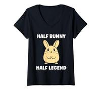 Donna Small viscachas mingon Animals Quote Half Bunny Viscacha Maglietta con Collo a V