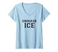Donna Smascherare ICE - Giustizia degli immigrati Maglietta con Collo a V