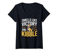 Donna Smells Like Victory And Kibble Maglietta con Collo a V