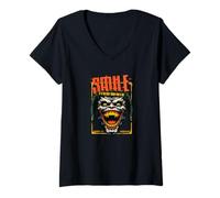 Donna Smile - L'Ultima Cosa Che vedrai - Monster Halloween Maglietta con Collo a V