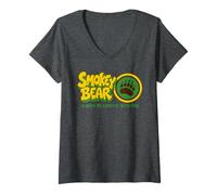 Donna Smokey Bear Paw Always Be Careful with Fire Maglietta con Collo a V