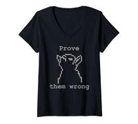 Donna Smug Goat - Maglietta Prove Them Wrong Maglietta con Collo a V
