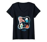 Donna Smurfs Movie Magical Portrait Character Grid Cartoon Maglietta con Collo a V