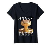 Donna Snake Daddy papà Serpente Festa del papà Dolci Serpenti Maglietta con Collo a V