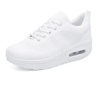 Donna Sneaker Comodo Scarpe,Casual Dimagrante Passeggio & Scarpe Ginnastica Outdoor Tennis Piattaforma Running Scarpe Jogging Moda,Bianco-B,40 EU