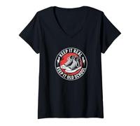 Donna Sneaker retrò Keep It Old School Keep It Real Maglietta con Collo a V