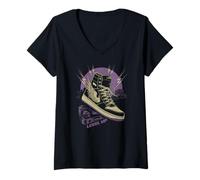 Donna Sneaker retrò Level Up Power Maglietta con Collo a V