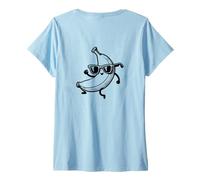 Donna #snirt banana Joe tshirt divertente banana con occhiali da sole danze Maglietta con Collo a V
