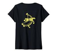 Donna #snirt banana Joe tshirt divertente banana con occhiali da sole danze Maglietta con Collo a V