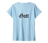 Donna #snirt Gott - Maglietta con cappuccio e scritta in lingua tedesca "Dio" Maglietta con Collo a V