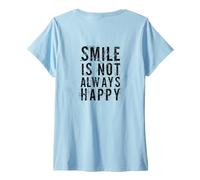 Donna #snirt Lachen Ist Nicht Immer Lustig Backprint Tshirt Maglietta con Collo a V