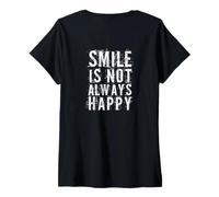 Donna #snirt Lachen Ist Nicht Immer Lustig Backprint Tshirt Maglietta con Collo a V