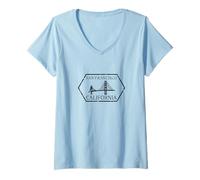 Donna #snirt San Francisco - Maglietta Golden Gate, California Maglietta con Collo a V