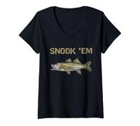 Donna Snook 'Em | Snook Fishing | Snook Comune Maglietta con Collo a V
