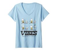Donna Snoopy Charlie Brown Vibes Dancing Beagle Fun Friends retrò Maglietta con Collo a V