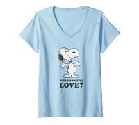 Donna Snoopy Cosa Non Amare? Maglietta con Collo a V
