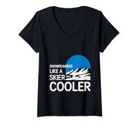 Donna Snowboarder Like A Skier Only Cooler Sport invernali |---- Maglietta con Collo a V