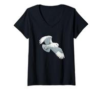 Donna Snowy Owl Maglietta con Collo a V
