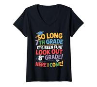 Donna So Long 7th Grade Look out 8th Grade Here I Come Festa Maglietta con Collo a V