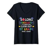Donna So Long Kindergarten 1st Grade Funny Back To School Maglietta con Collo a V