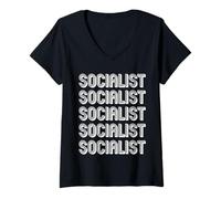 Donna Socialista Maglietta con Collo a V