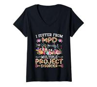 Donna Soffro di MPD Disturbo Progetto Multiplo Cucito Quilting Maglietta con Collo a V